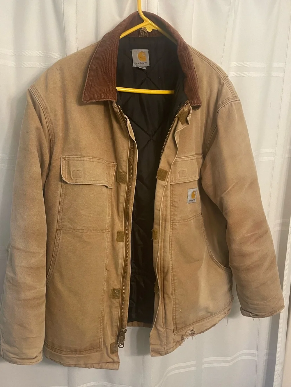 VTG Carhartt C003 Jacket Men Large 44 Brown Coat Artic Duck Quilted Union USA